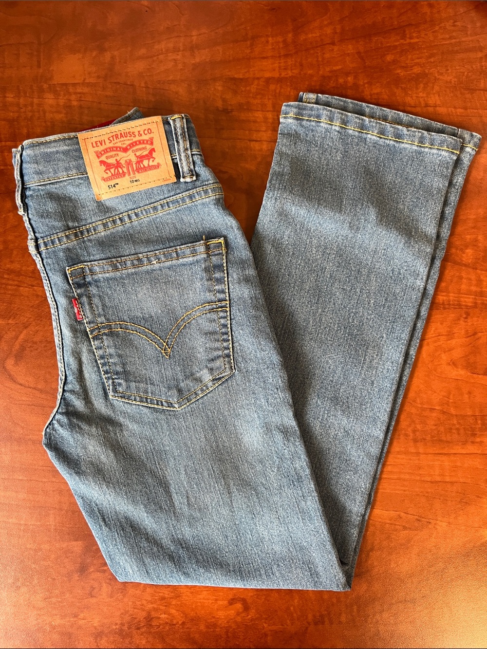 Levi's 514 10 Regular Light Blue Straight Leg Jeans Crispy New